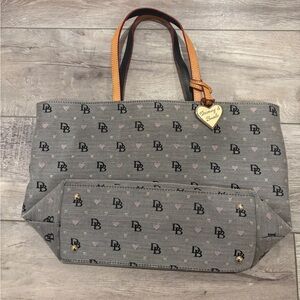 Dooney & Bourke Gray Tote with Pink Accents